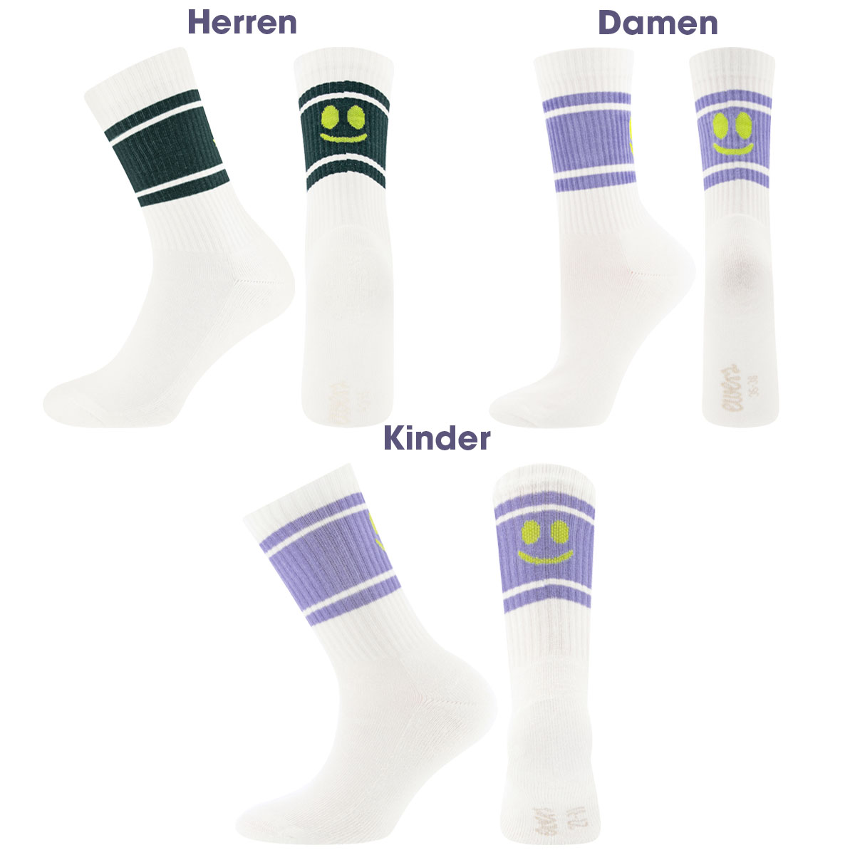Tennissocken Ringel/Smile Mini Me