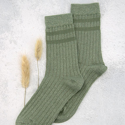 Glitzersocken Rippe/Streifen
