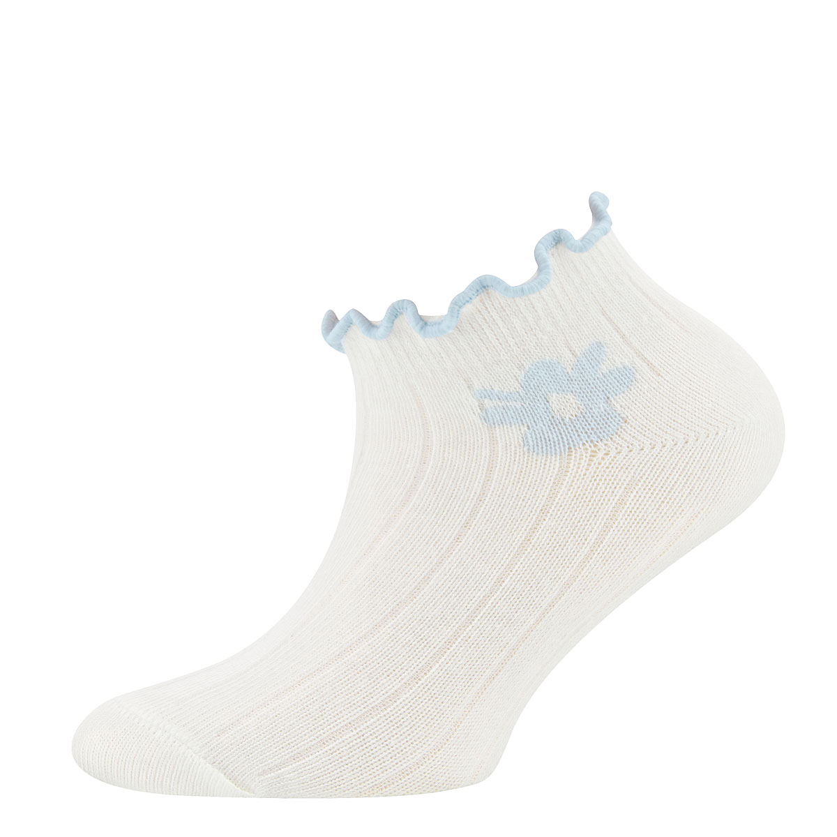 Sneakersocken 2er Pack Blümchen/Rippe