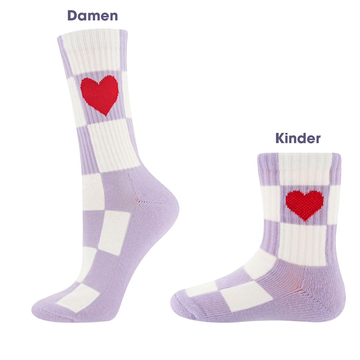 Tennissocken Herz/Karo Mini Me