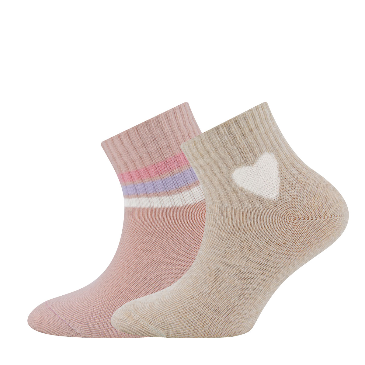 Quater Socken 2er Pack knöchelhoch mit Herz