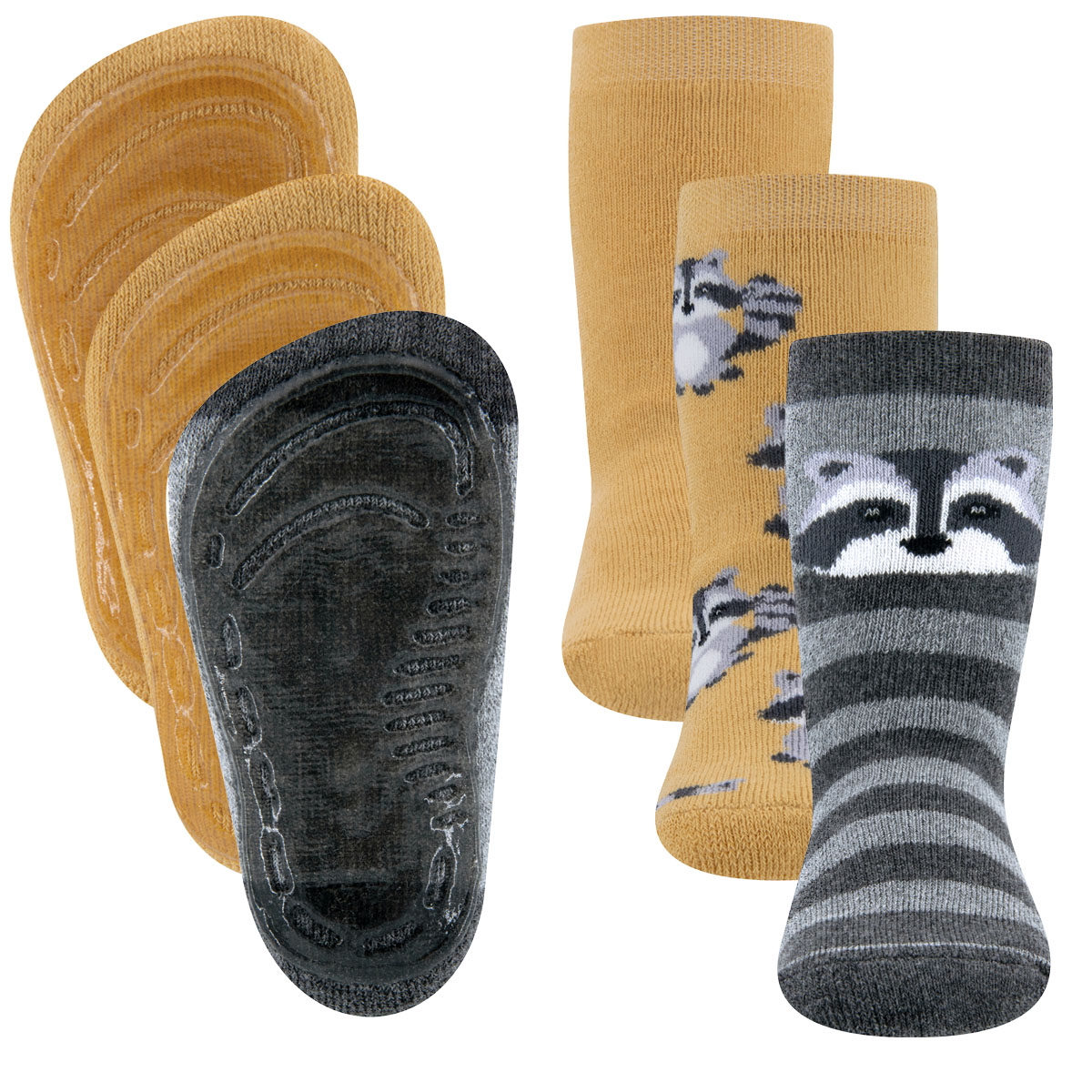 Stoppersocken SoftStep 3er Pack Waschbären