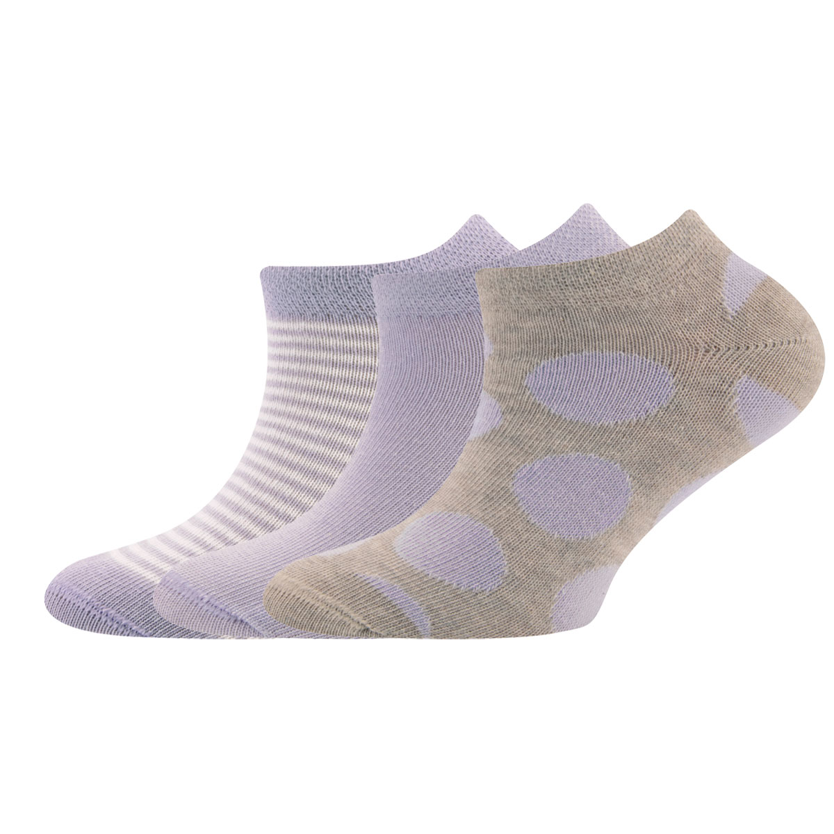 Sneakersocken 3er Pack Ringel/Punkte