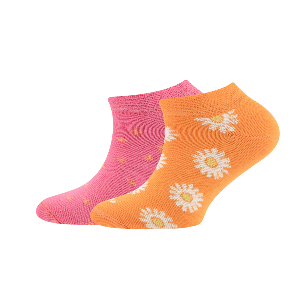 Sneakersocken 2er Pack Blumen/Punkte