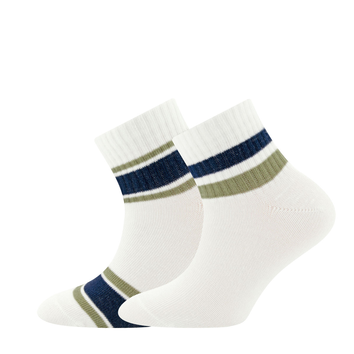 Quater Socken 2er Pack knöchelhoch mit Ringel