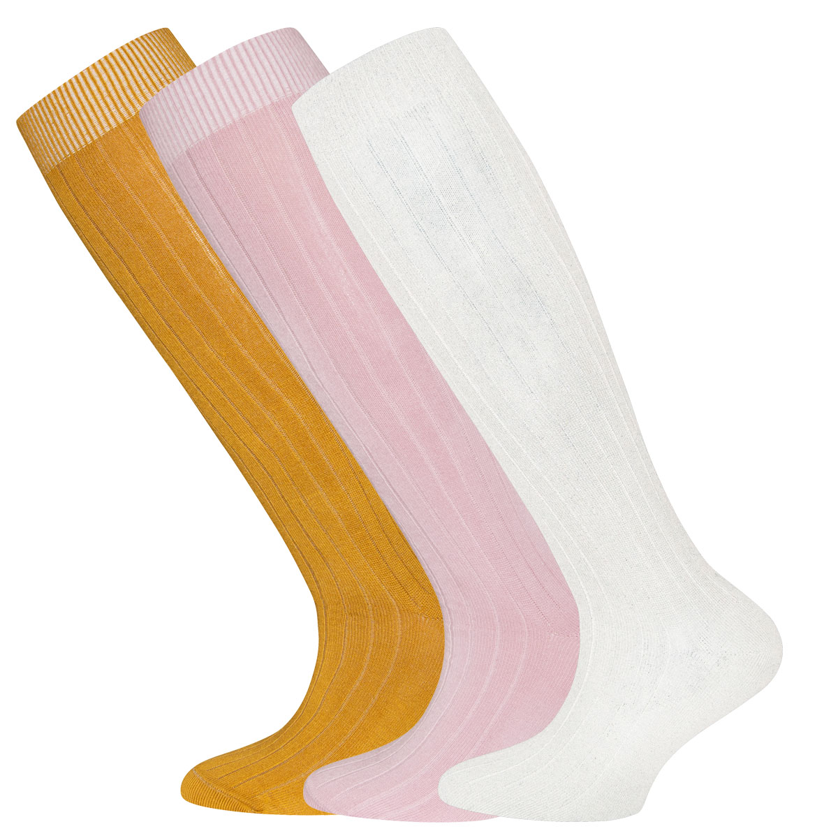 Kniestrümpfe Kinder 3er Pack Rippe