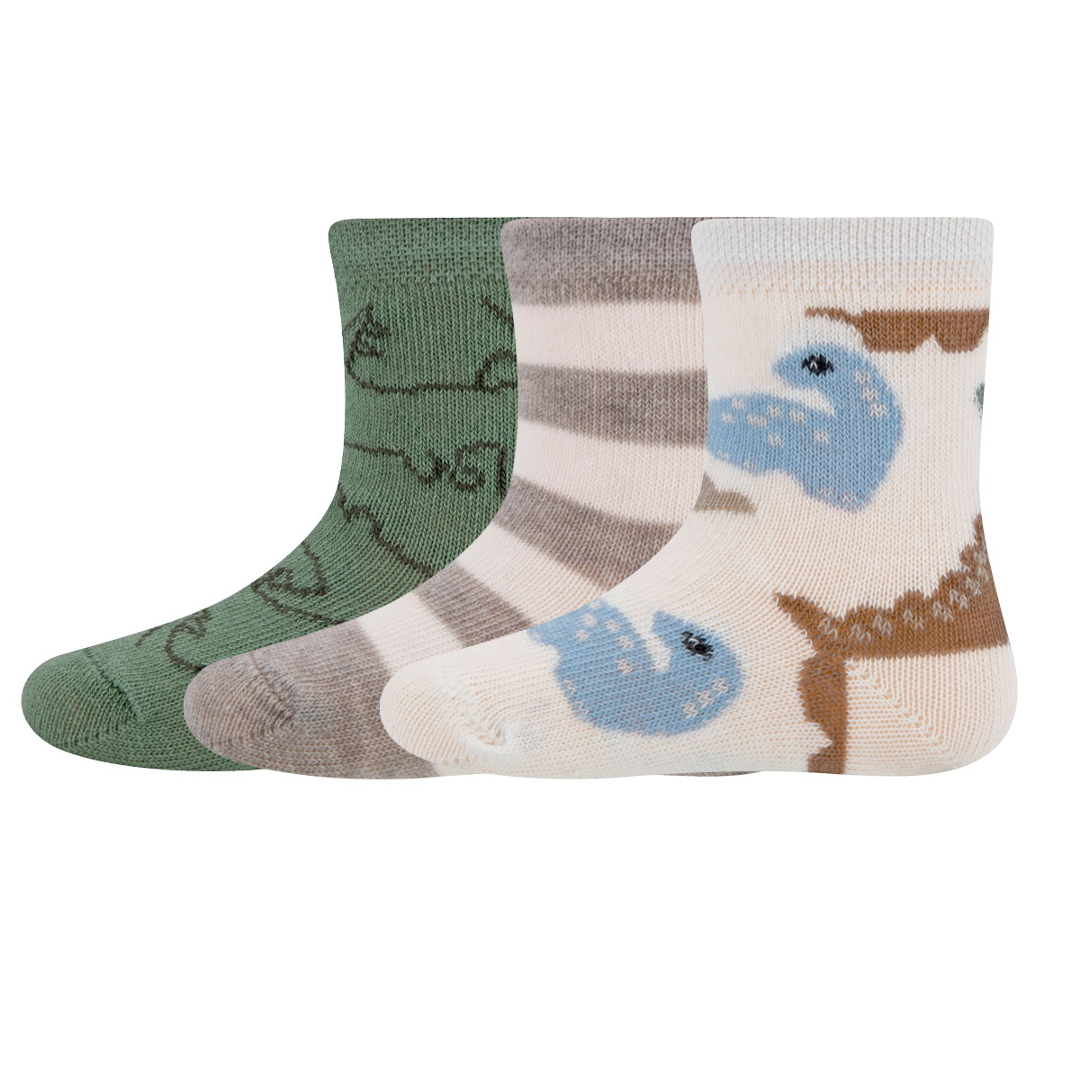 Socken 3er Pack Dino/Ringel