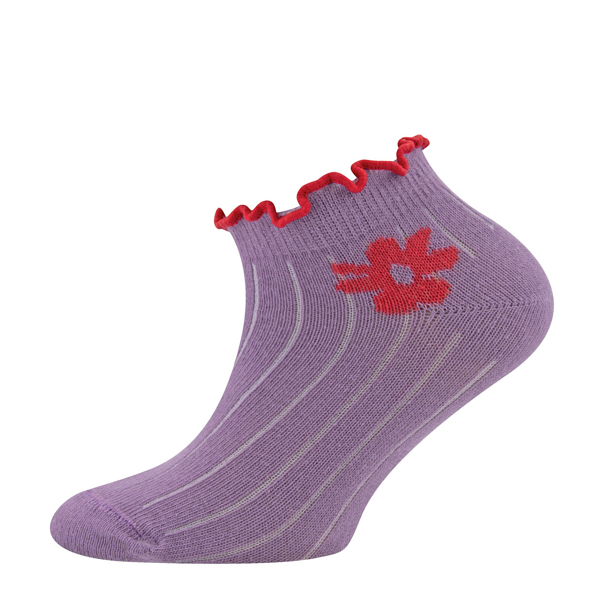 Sneakersocken 2er Pack Blümchen/Rippe