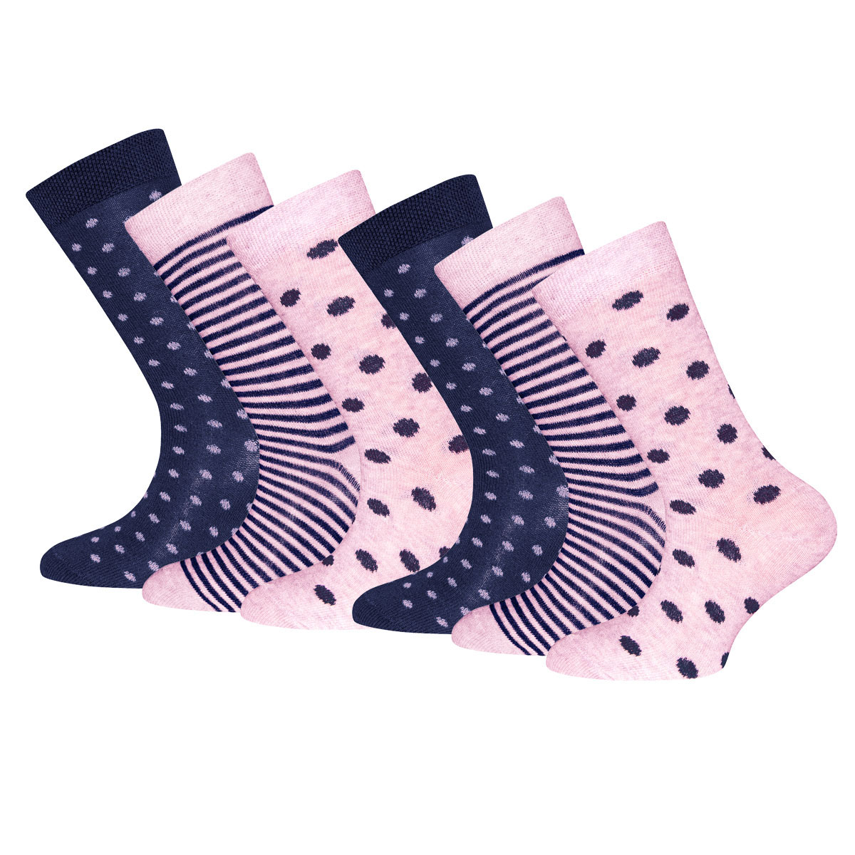Socken 6er Pack Punkte/Ringel