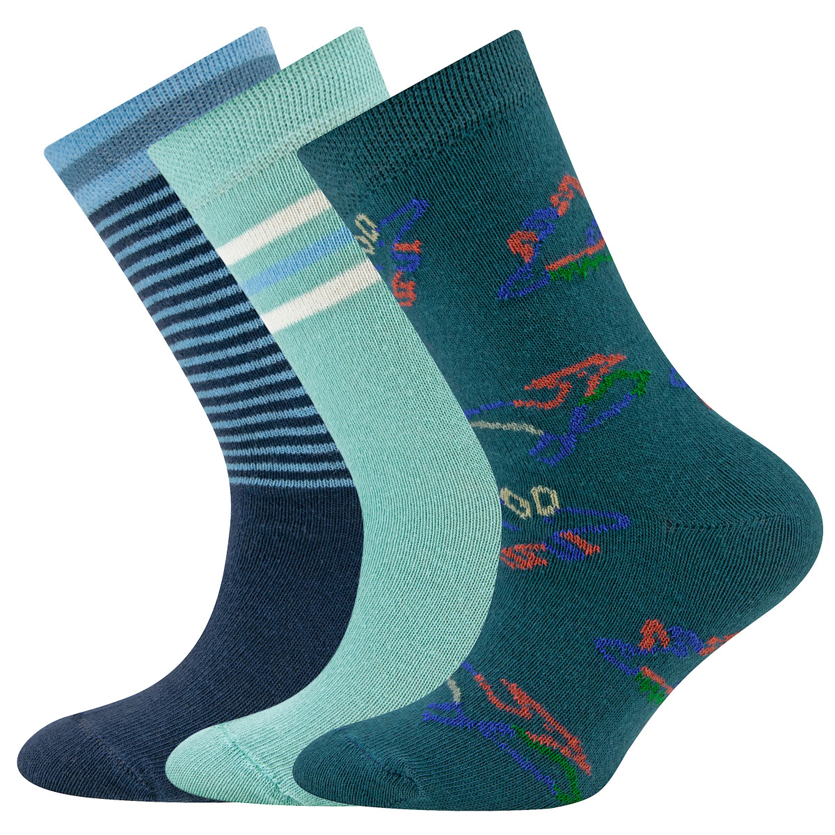 Socken 3er Pack Dinos/Ringel
