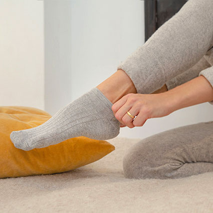 Sneakersocken Damen/Herren GOTS Rippe