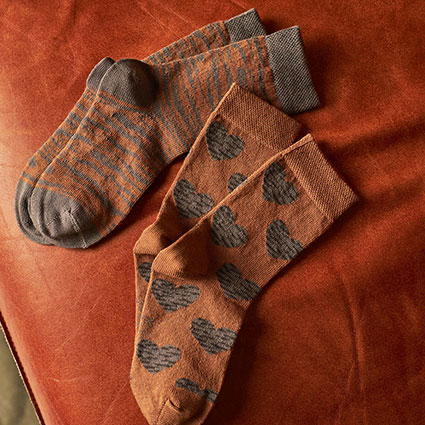 Socken 2er Pack Herzen/Tiger