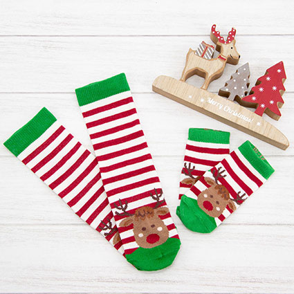 Socken Rentier/Ringel