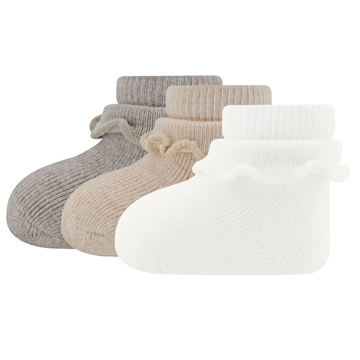 Babysocken 3er Pack Wellensaum